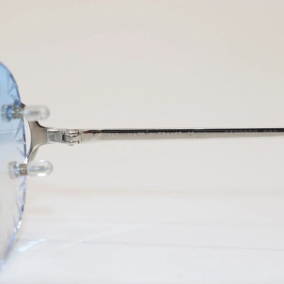 Cartier CT00920 002 Diamond Cut Silver-Framed Blue Lens Sunglasses 19 - Picture 12 of 15